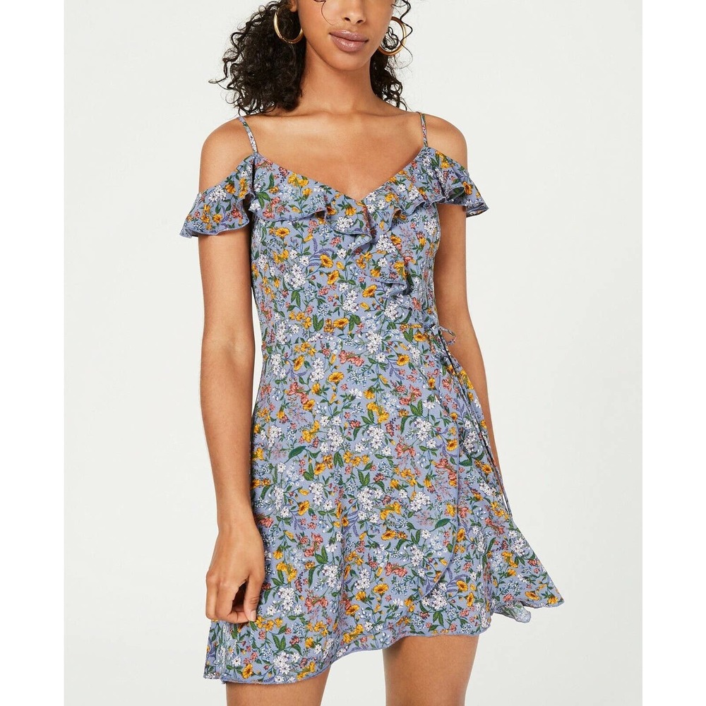 Teeze Me juniors' Floral-Print Cold-Shoulder dress size 7/8
